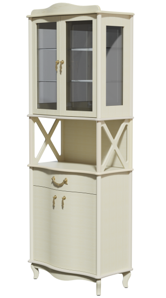 Шкаф витрина Джульетта 2 двери 75х41,5х206,3 см (дуб шампань)